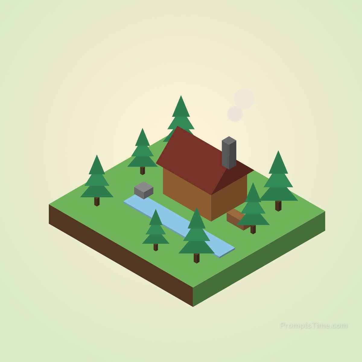 Forest Cabin — AI-generated images image made with Claude (SVG)