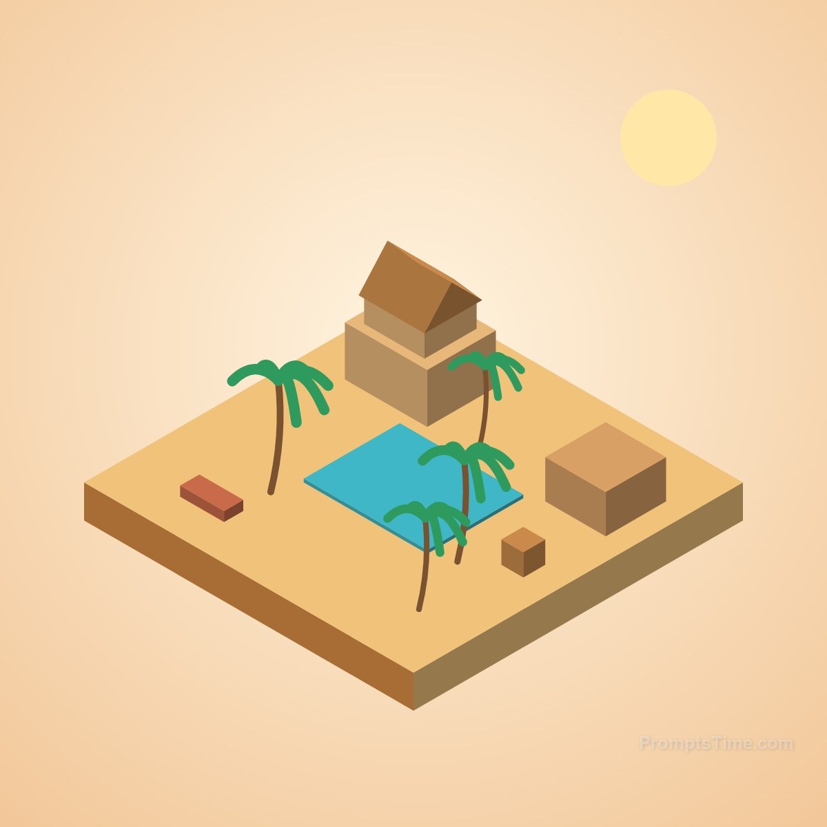 Desert Oasis — AI-generated variation made with Claude (SVG)