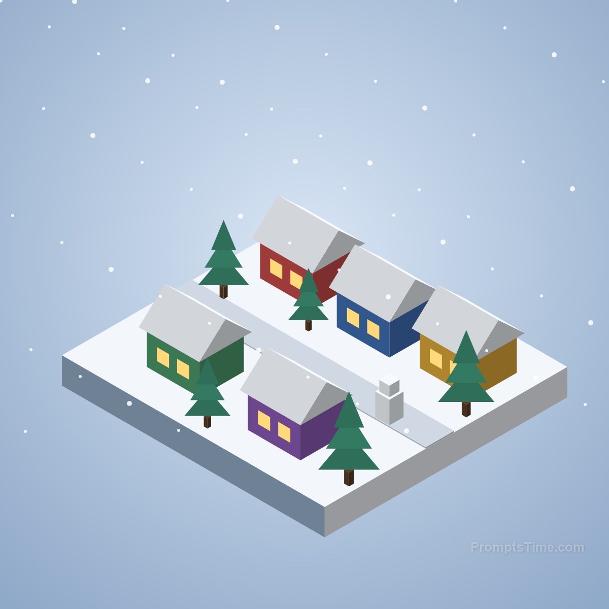 Snowy Village — AI-generated images image