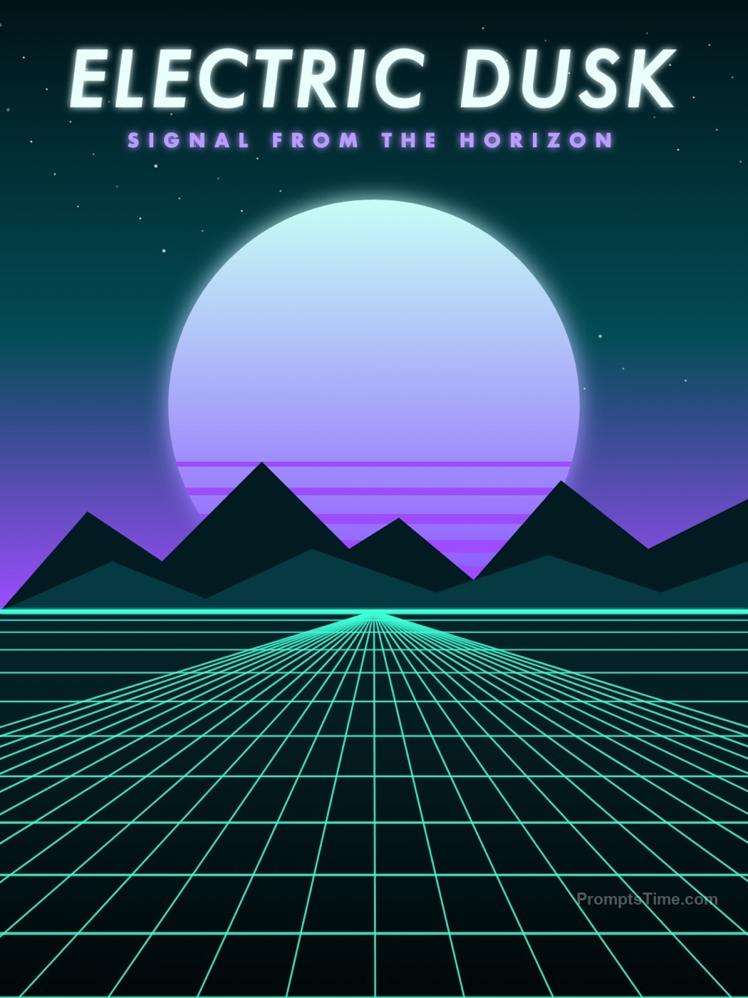 Electric Dusk — AI-generated variation made with Claude (SVG)