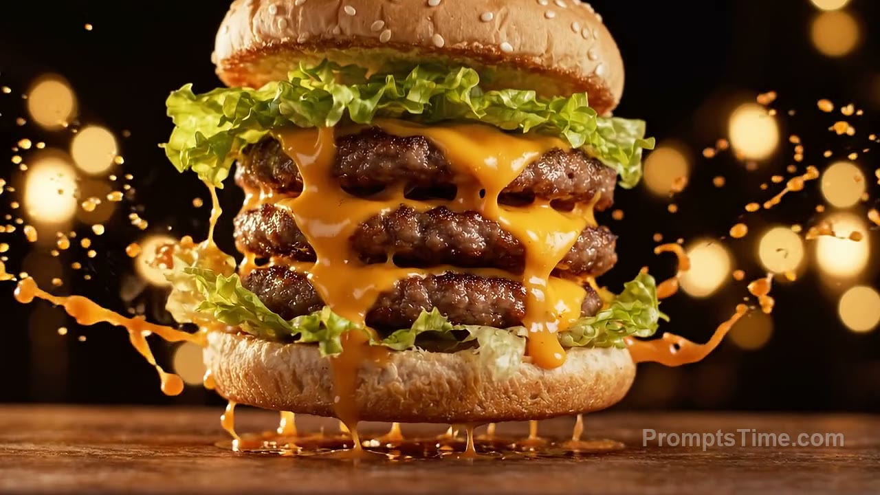 Exploding Smash Burger in Slow Motion