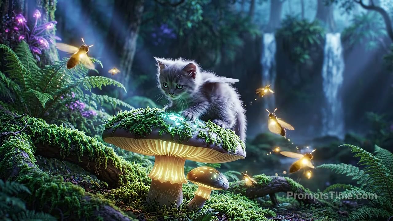 Winged Kitten Takes Flight